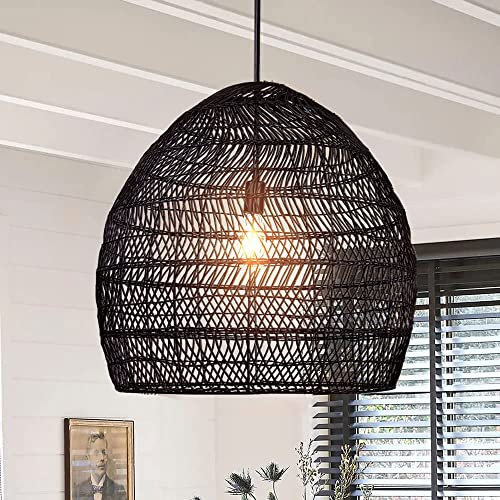 Suspension de la lumière du balcon et chambre luminaire rotin champêtre E27