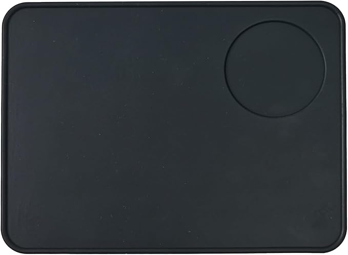 OWLMATE Tampermatte, Schwarz Tamper Matte, Mit Einkerbung für den Siebträger Ideales Siebträger Zubehör für Schützt Arbeitsplatte (Silikon) OWLMATE Tampermatte, Schwarz Tamper Matte, Mit Einkerbung für den Siebträger Ideales Siebträger Zubehör für Schützt Arbeitsplatte (Silikon)
