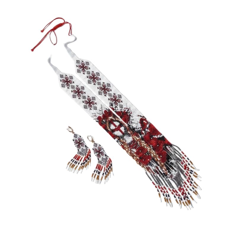 Collar ucraniano Gerdan LKBEADS el regalo perfecto de joyería tradicional hecha a mano con mosaico