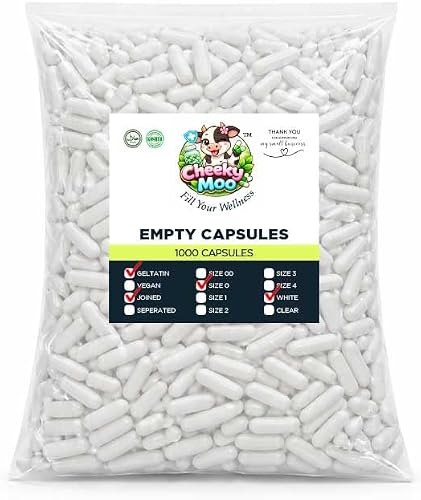 1000 Size 0 White Empty Gelatin Capsules