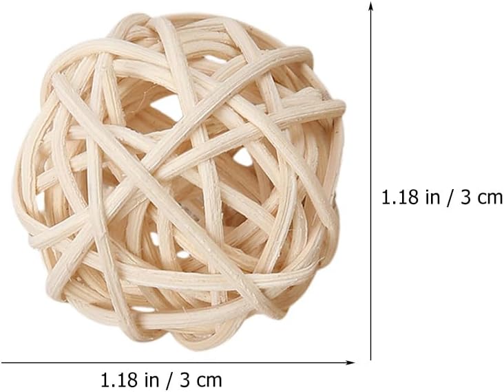 Garneck 100 pcs Takraw White Rattan Balls Wedding Rattan Ball pet cage bite Toys Wedding Wicker Wicker s Decorative s s Decoration Aromatic