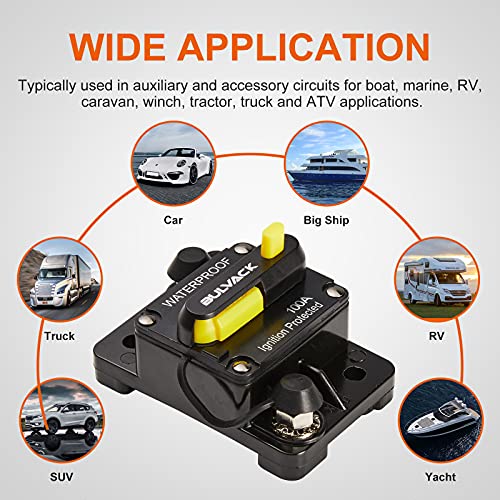 Bulvack 100 Amp Circuit Breaker With Manual Reset For Car Marine Trolling Motors Boat Atv Manual Power Protect For Audio System Fuse, 12V-48V Dc (100A) #TOP3