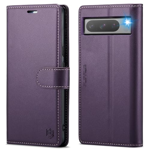 FLIPALM Wallet Case for Google Pixel 8 Pro 5G RFID Blocking Credit Card Holder PU Leather Folio Flip Kickstand Protective Shockproof Cover for Pixel 8 Pro (Purple)