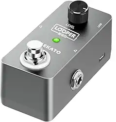 LEKATO Pedal Loop Pedal Loop Pedal Efeito Looper de 5 minutos Pedal Looper Time Pedal ONE Looper Unlimited Overdubs