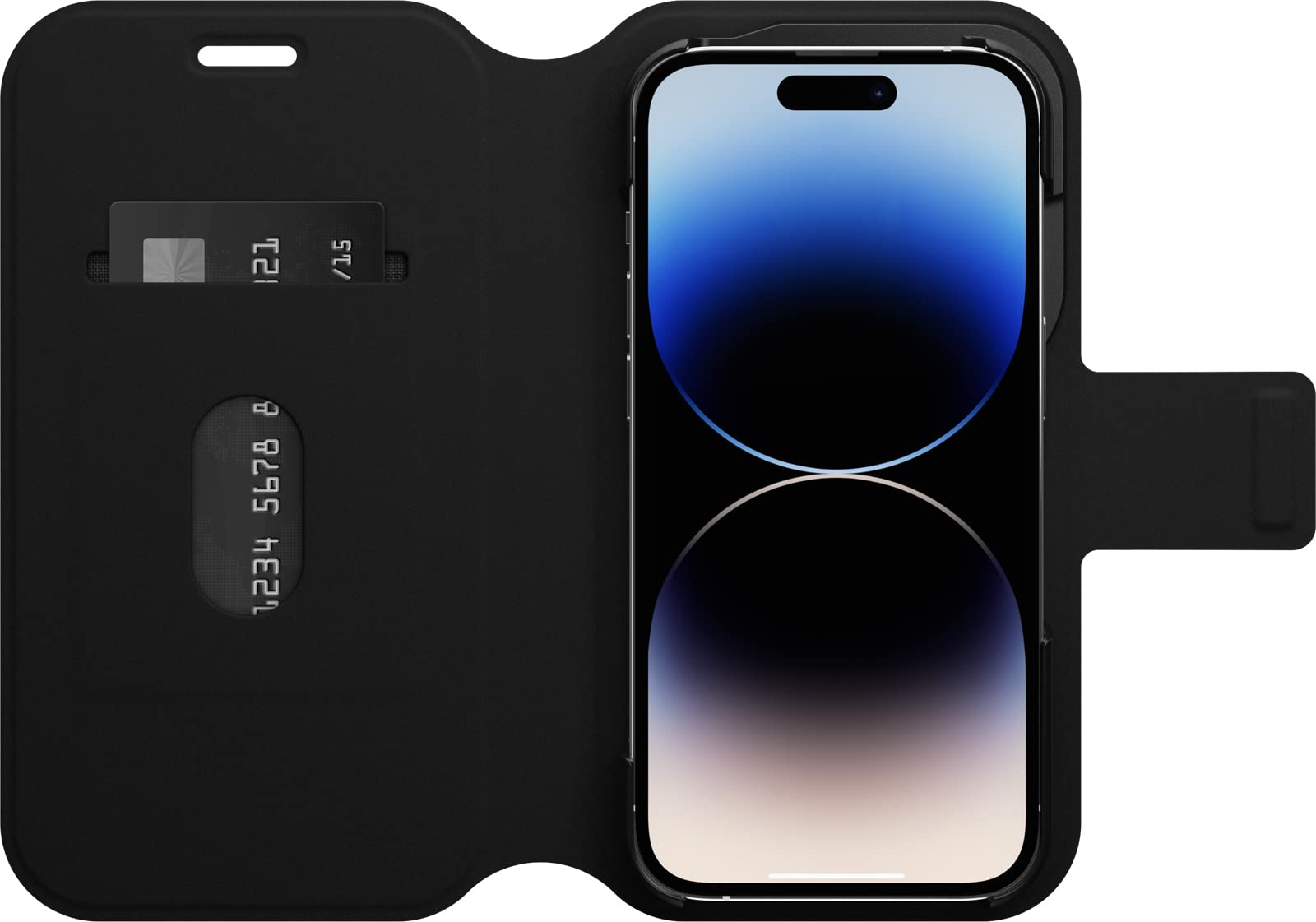 OtterBox Cover per iPhone 14 PRO Strada Via, Resistente a Shock e Cadute, Folio Sottile, Morbido al Tatto con Slot Carta di Credito, Testato 2X vs Norme Mil-Std 810G, Nero