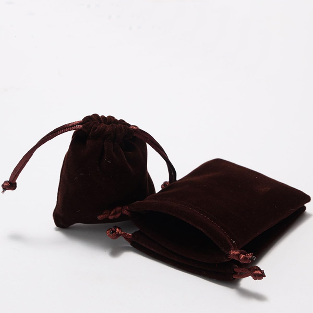 ZAAWUUT 10 Pieces Mini Velvet Drawstring Bags,Cloth Jewelry Pouches,Velvet Gift Bags for Wedding Party Favors DIY Craft (Black, 7x9cm)