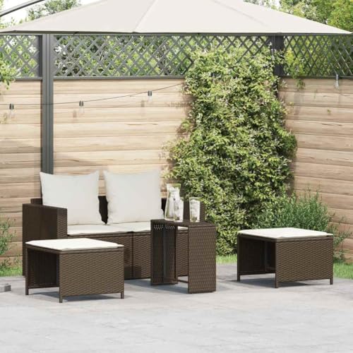 Salon de jardin résine tressée marron et ensemble canapés d'extérieur