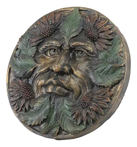 Ebros Bronzed Blooming Floral Foliage Celtic Greenman Wall Decor Tree Spirit Pan Small Round Hanging Plaque As Home Decorative Sculpture Housewarming Idea (Summer Season Sunflowers) #TOP5