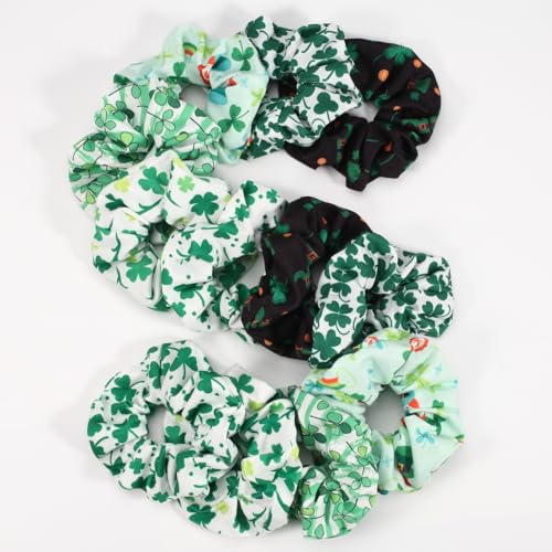 Green-Shamrock-and-Rainbow-Elastic-Hair-Scrunchies-12PCS-Gifts-for-Women-Teen-Girls-St-Patricks-Day-Decor-Hair-Accessories
