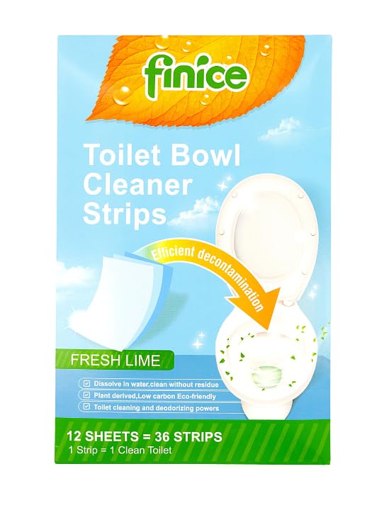 VAMZ Shop - Desinfectante Ecológico en Tiras para Baño Biodegradable Finice, Limpieza Profunda, Elimina el 99,9% de Bacteria, Fragancia a Lima, Sin Aclarado, Ecológico y Eficaz, Sin Lejía, 36 usos