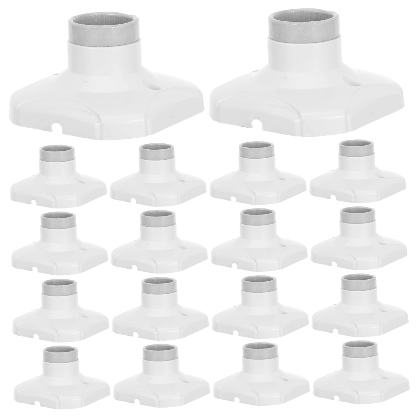 Lot de 20 Douille de Lampe Base Céramique Blanche, E27, 250 V