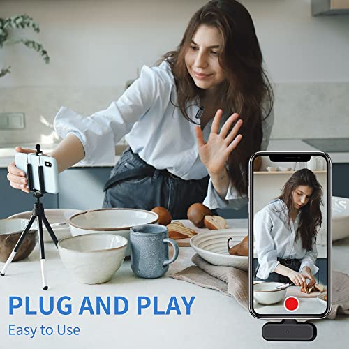 2 Pack Professional Wireless Lavalier Microphone For Android, Iphone Ipad With Adapter Included Noise Reduction Plug-Play Clip On Lapel Mic For Youtube, Recording, Vlog, Facebook Live Streaming #TOP7