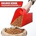 HOFURME 6 Pcs Plastic Enclosed Feed Scoop Heavy Duty Durable Stackable Horse Red Feed Scoop for Livestock Animal Ranchers Homesteaders Farmers, 2 Qt (Red)