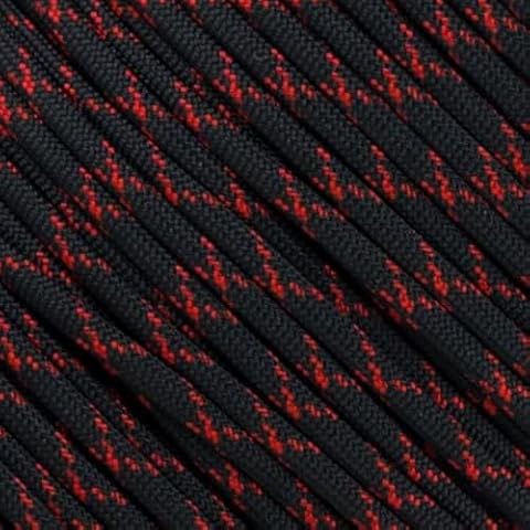 West Coast Paracord Multi Color Nylon Military Paracord 550 Type III 7 Strand Utility Cord Rope - 100 Foot Hanks (Black with Imperial Red X) Cover
