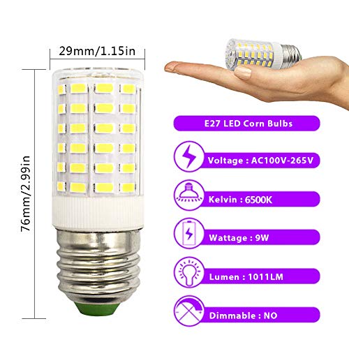 Lampadina LED E27 a vite 9 W 6500 K Super Bright
