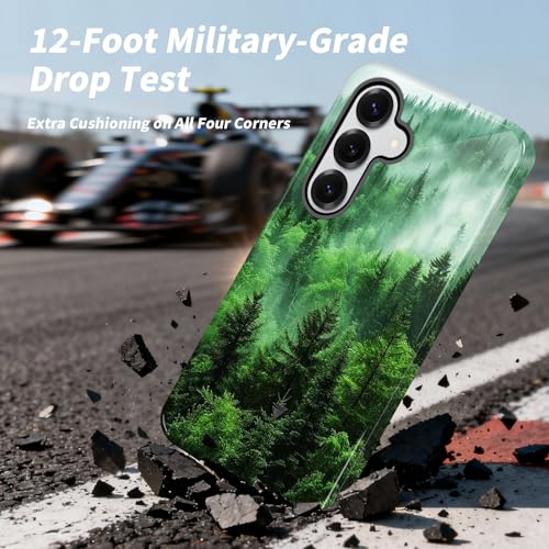EFGWSDER for Galaxy A37 5G Case,Heavy Duty Shockproof Dual-Layer Phone Case with Drop Protection, Non-Slip Protective Cover for Samsung Galaxy A37 5G 6.7",Green Tree Forest - image 3