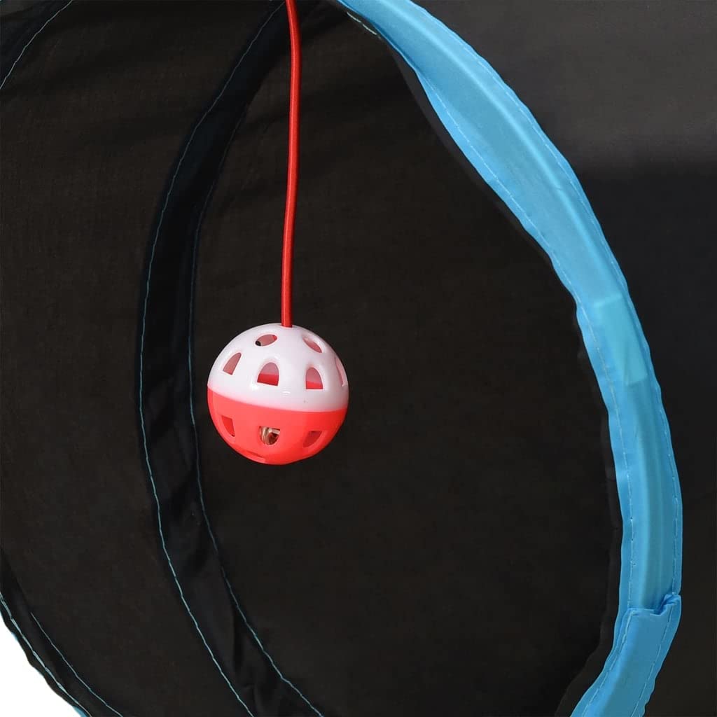 vidaXL Túnel para Gatos con 5 Salidas poliéster Negro y Azul 25 cm