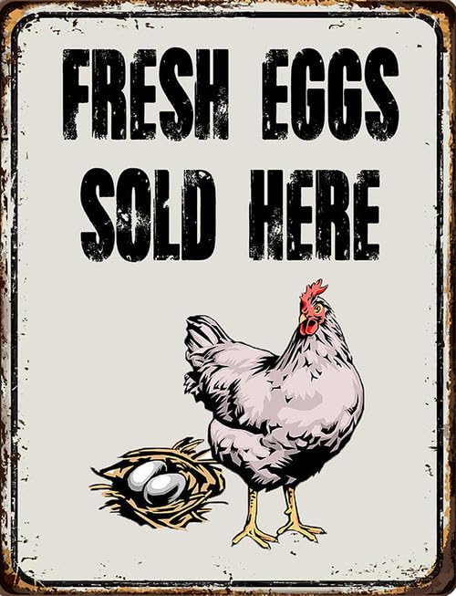 20x30 CM Fresh Eggs For Sale, Farmers Market Decor, Farm Fresh Eggs Sold Here, Funny Chicken Coop Sign, Farm Signs Outdoor Metal Yard Sign Aluminum Plaque Outdoor Garden Decor