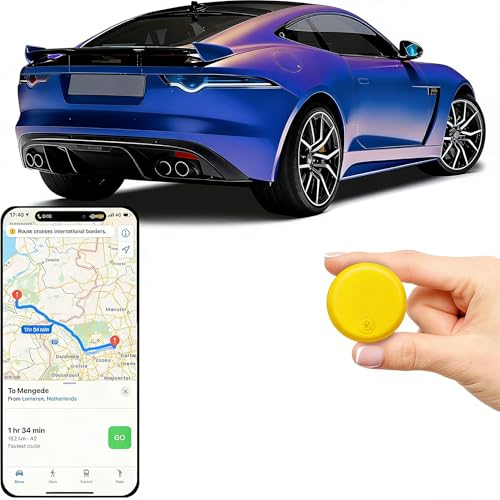 Traceur GPS sans abonnement étanche IP68 jaune pour voiture et moto