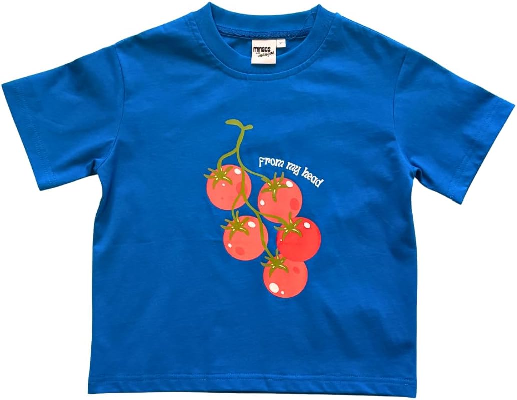 Tomatoes 100% Cotton Toddler Graphic Tee | Thick 200gsm Premium Unisex Kids T-Shirt, Sizes 1T-6T