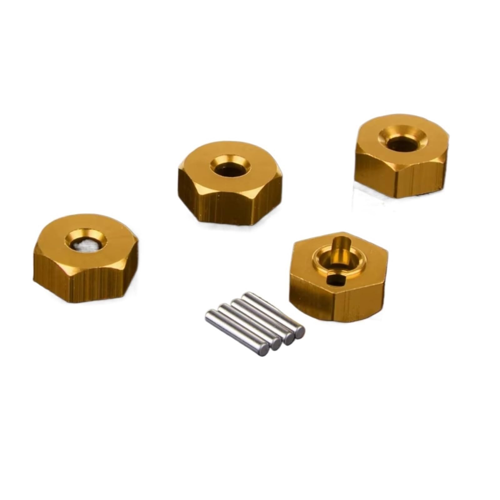 Ricambi Crawler RC Per HSP 102042 122042 02134 1/10 RC Auto Aggiornamenti Parti Componenti Adattatore Ruota Motrice Esagonale 12mm Con Viti Pin(Gold)
