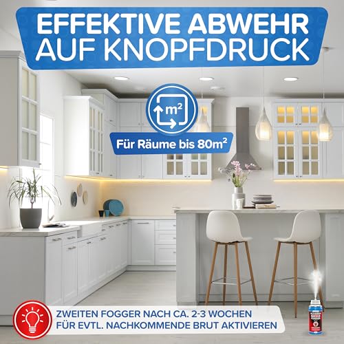 Patronus Schaben Power Fogger - 2x 150ml - effektiver Vernebler mit maximaler Sofortwirkung zur Abwehr von Schaben & Kakerlaken, ideal für kleine Schaben-Verstecke - aus deutscher Produktion