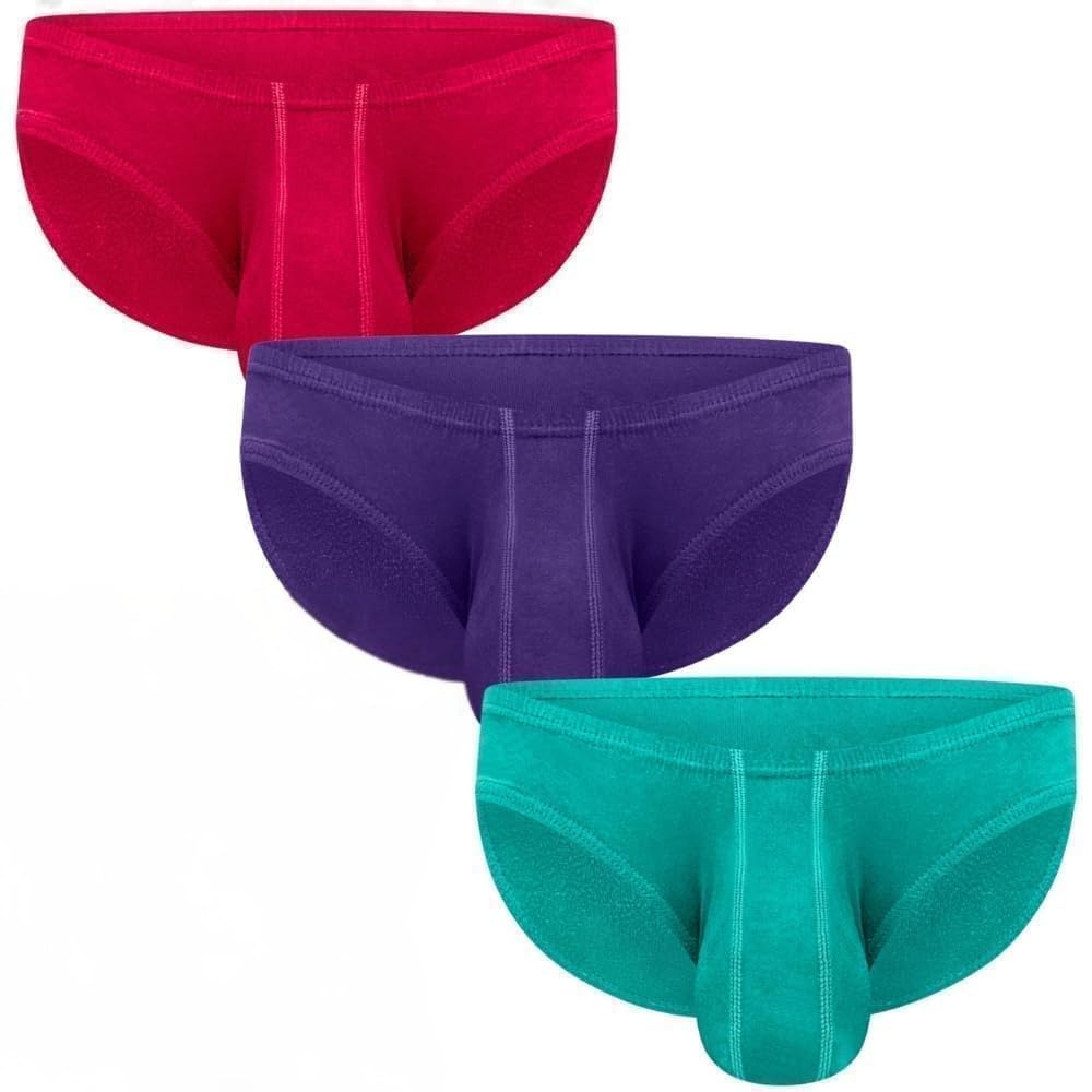 Real Men Ares-Accent Low-Rise Pouch Bikini Brief – 1, 3, 6 Pack with Size ABCD Pouch XS - 5XL