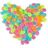 WELLXUNK Piedras Luminosas 100 Piezas Piedras Decorativas Guijarros Decorativas Piedras Luminosas,Guijarro Luminoso Piedras,para Decorar Jardín, Acuario, Patio