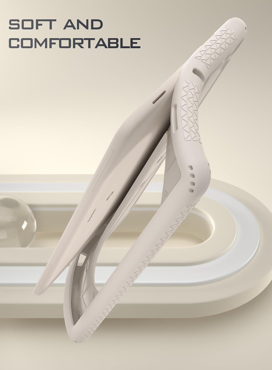 Poetic TurtleSkin Series for Google Pixel Tablet Case 11 inch (2023), Heavy Duty Shockproof Rugged Kids Friendly Drop Protection Silicone Cover Case, Porcelain