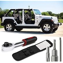 Hard Top Door Removal Torx Set Jeep Tool Kit Compatible for Wrangler JL JK Gladiator Rubicon Sahara 2-4 Doors Soft Top Replace 82214166AB 68361574AB Red