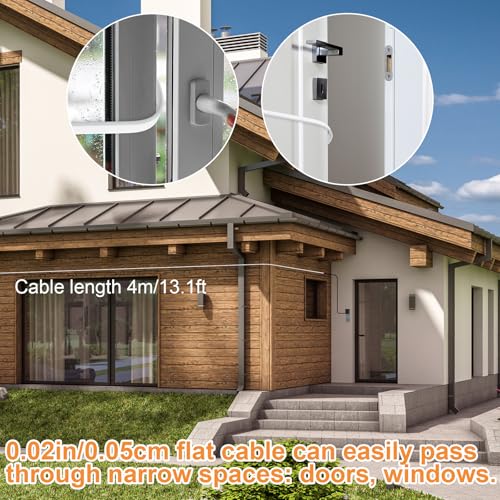 Type-C Charging Cable for Battery Doorbell, 4m/13.1ft L-Shaped Connector Compatible with 2nd Gen (2020) & 2024 Release Battery Video Doorbell 24H Continuous Power Supply