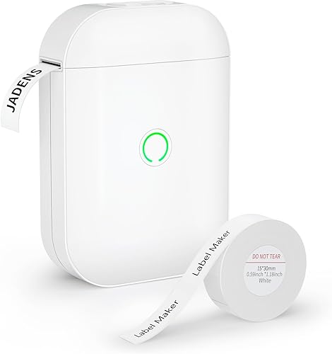 JADENS D11 Pro - Máquina de etiquetas portátil Bluetooth con cinta, mini impresora de etiquetas para almacenamiento, código de barras, correo,