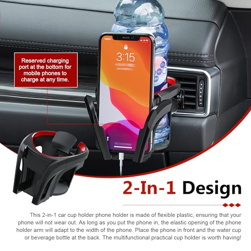 Portavasos multifuncional para carro 2 en 1 con soporte para celular miniatura 5