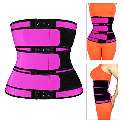 oshhni Cinto de Treinador Feminino Cintura Cincher Aparador Corpo Shaper Cinto Esportivo - Rosa verm