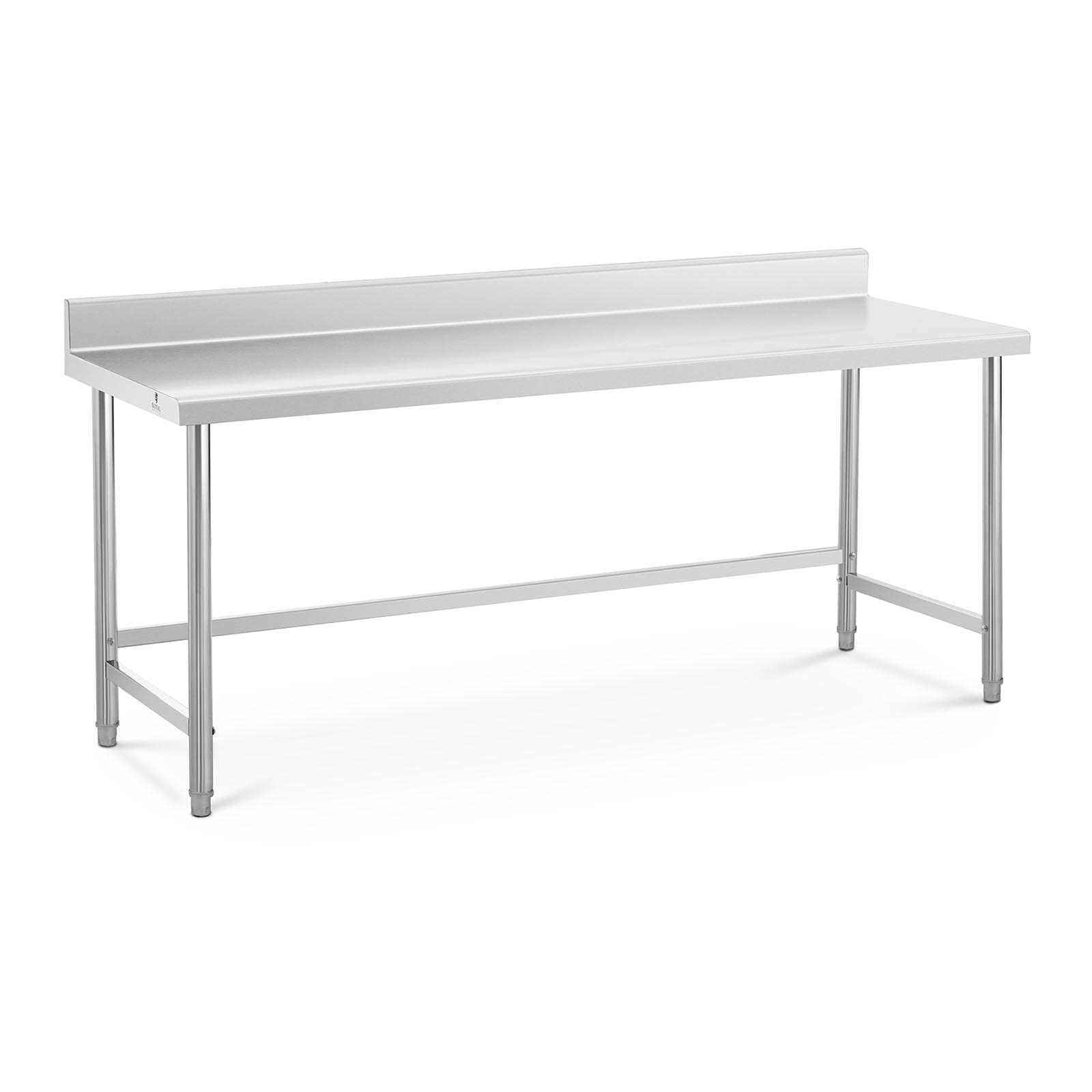 Royal Catering RCAT-200/70-SPS Edelstahltisch 200 x 70 cm Aufkantung 300 kg Tragkraft Arbeitstisch Edelstahl Gastro Tisch Arbeitstisch Küche