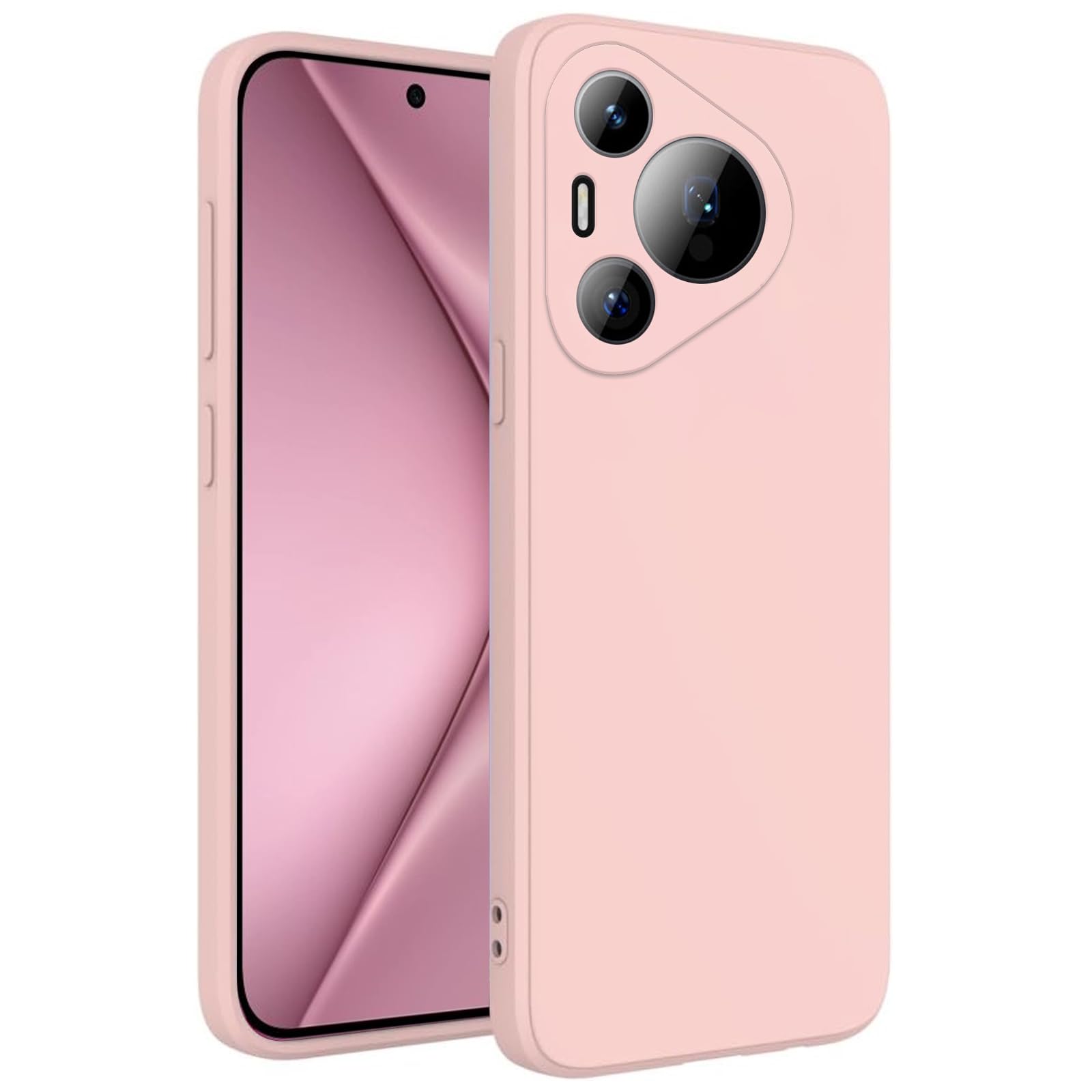 UltiUnison Silicone Phone Case for Huawei Pura 70 Phone Case, Soft Slim Silicone Protective Case Cover with Microfiber Lining, Shockproof Phone Cover for Huawei Pura 70(Pink)