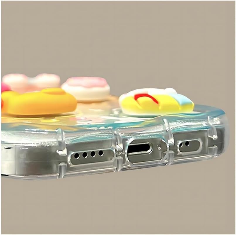 Designed for iPhone Case,Cute Rainbow Rabbit Duck Kawaii Cartoon Animal Wristband Strap Bracelet Chain Soft Shockproof Cover Phone Case (Pink,iPhone 16 Pro Max) - Image 5