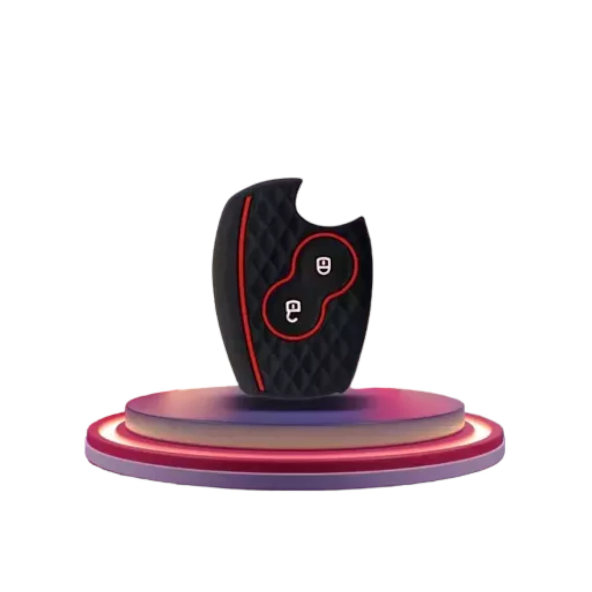 Silicone Car Key Cover Compatible for Renault Logan, Duster, Verito, Lodgy 2 Button Remote Key (Black)