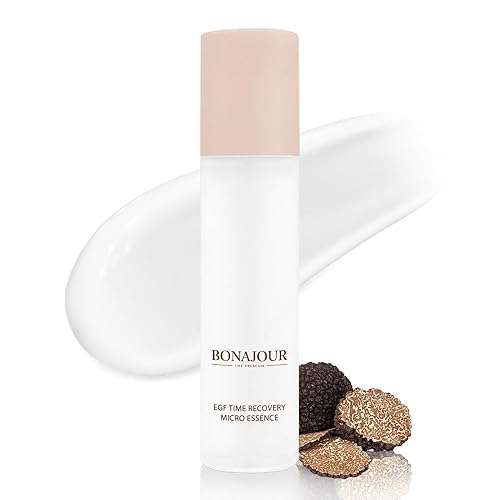 BONAJOUR EGF Time Recovery Micro Essence, revitalizante e hidratante natural, antienvejecimiento, antiarrugas y aclarante, para piel seca 4.5 onzas