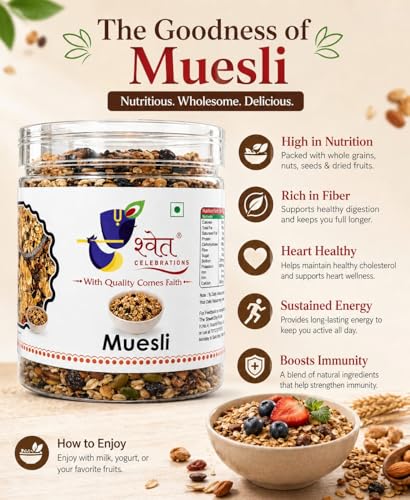 Image of Shwet Celebrations Fruit Muesli | Healthy Breakfast Cereal | High Fiber ! 240g