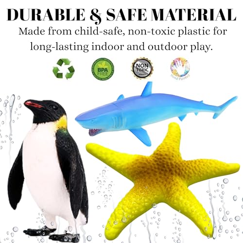 Image of Realistic Ocean Underwater Animals Figures Toy Playset for Kids 3+| 12PCS Water Animal Figurine Toys Set for Boys and Girls Birthday Gifts for Children Decoration Educational & Learning Items