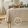 NLMUVW Natural Linen Tablecloth 84 Inch Rectangle Burlap Textured Table Cloth Water Resistant Farmhouse Rustic Table Cover for Kitchen Dining Coffee 54 x 84 Inch