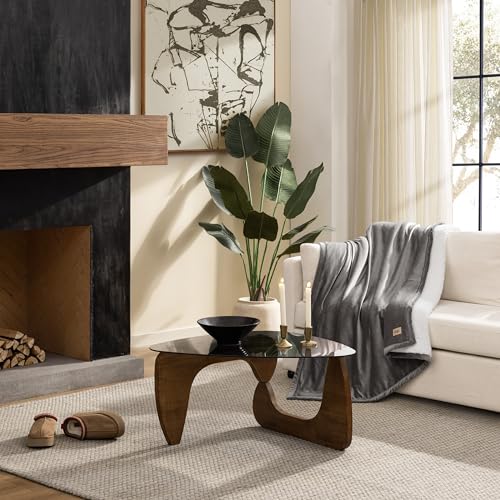 UGG Bliss Fleece Throw Blanket for Couch, 50''x70'', Charcoal Grey | Ultra Soft & Plush,Reversible,Oeko-Tek Compliant,Machine Washable,Medium Weight, Luxury Giftable Blanket, All Season Comfort - image 2