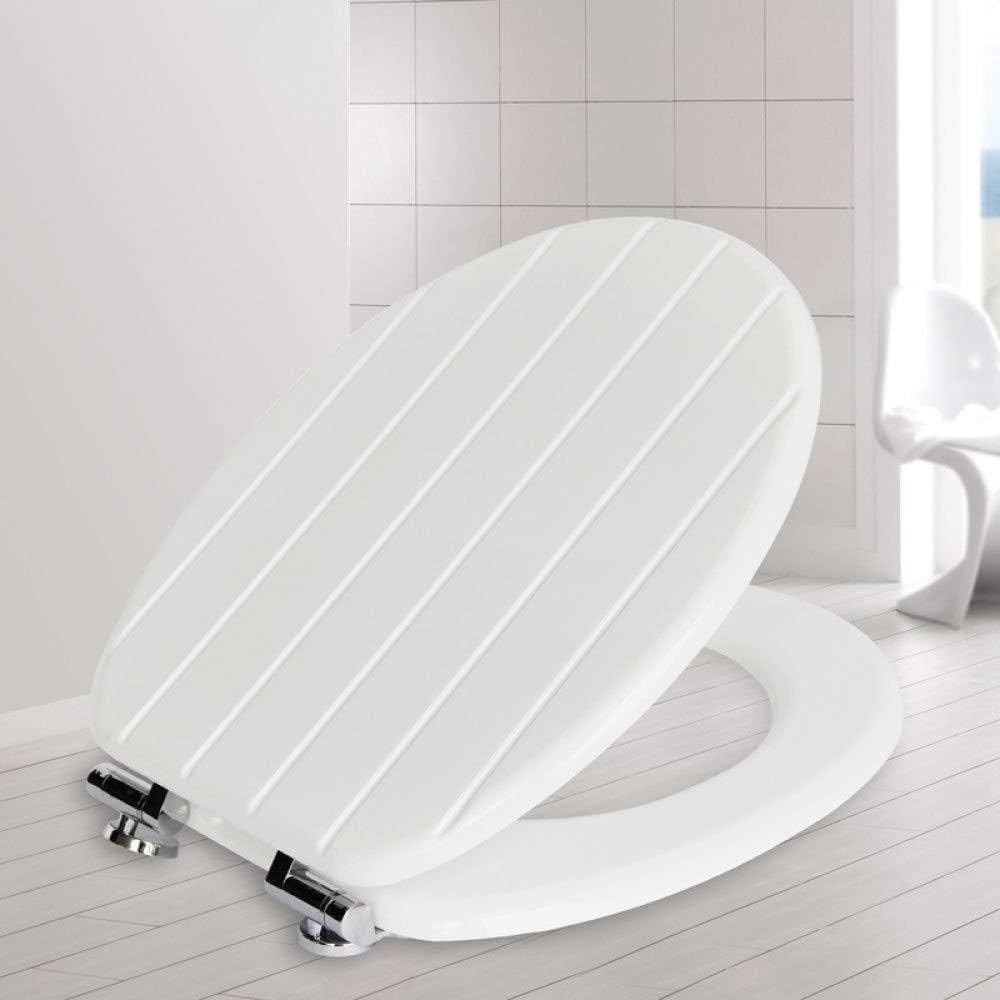 Deska sedesowa premium bidetowa – antybakteryjna pokrywa z litego drewna, ultra- i pogrubiona, uniwersalne dopasowanie (43–48 cm x 37,8 cm) – przyjazna dla rodziny niezbędna łazienka biała