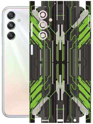 Image of AtOdds - Full Body Back Screen Guard Protector Film - Lamination Wrap Skin Sticker Compatible with Samsung Galaxy M34 (5G) | Scratchproof Matte Finish (Cyber Green)