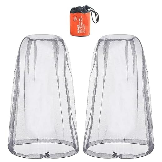 StarryTiger 2 Piezas Mosquitera de Cabeza Cubierta, Protección de Malla para Cara Cuello Contra Insectos, Gorro Mosquitera para Exteriores Senderismo Pesca Camping Escalada y Caminar