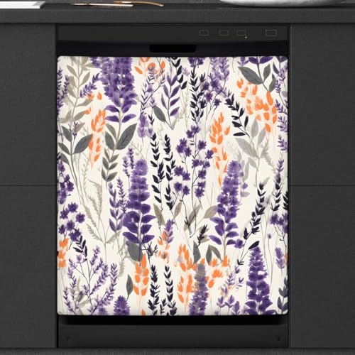 Cubierta magnética para lavavajillas con diseño floral elegante Mexpekil de 53 cm