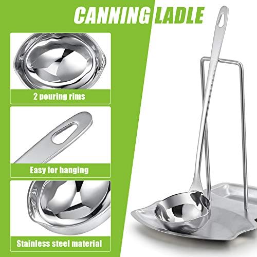 Stainless Steel Canning Ladle Oil Soup Spoon Canning Ladle Pouring Rim Canning Ladle for Kitchen Cooking Tool, 2 oz (1)