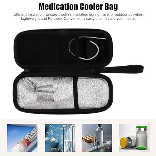 Bolsa de Viagem para Refrigerador de Insulina, Bolsa para Diabéticos Isolada Compacta Com Zíper EVA
