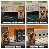 Multimetro digitale con 6000 conteggi, Amperemetro Ohmmetro Voltmetro TRMS, Misura la resistenza alla corrente di tensione Diodo Continuità Temperatura Frequenza NCV con display LCD e torcia elettrica